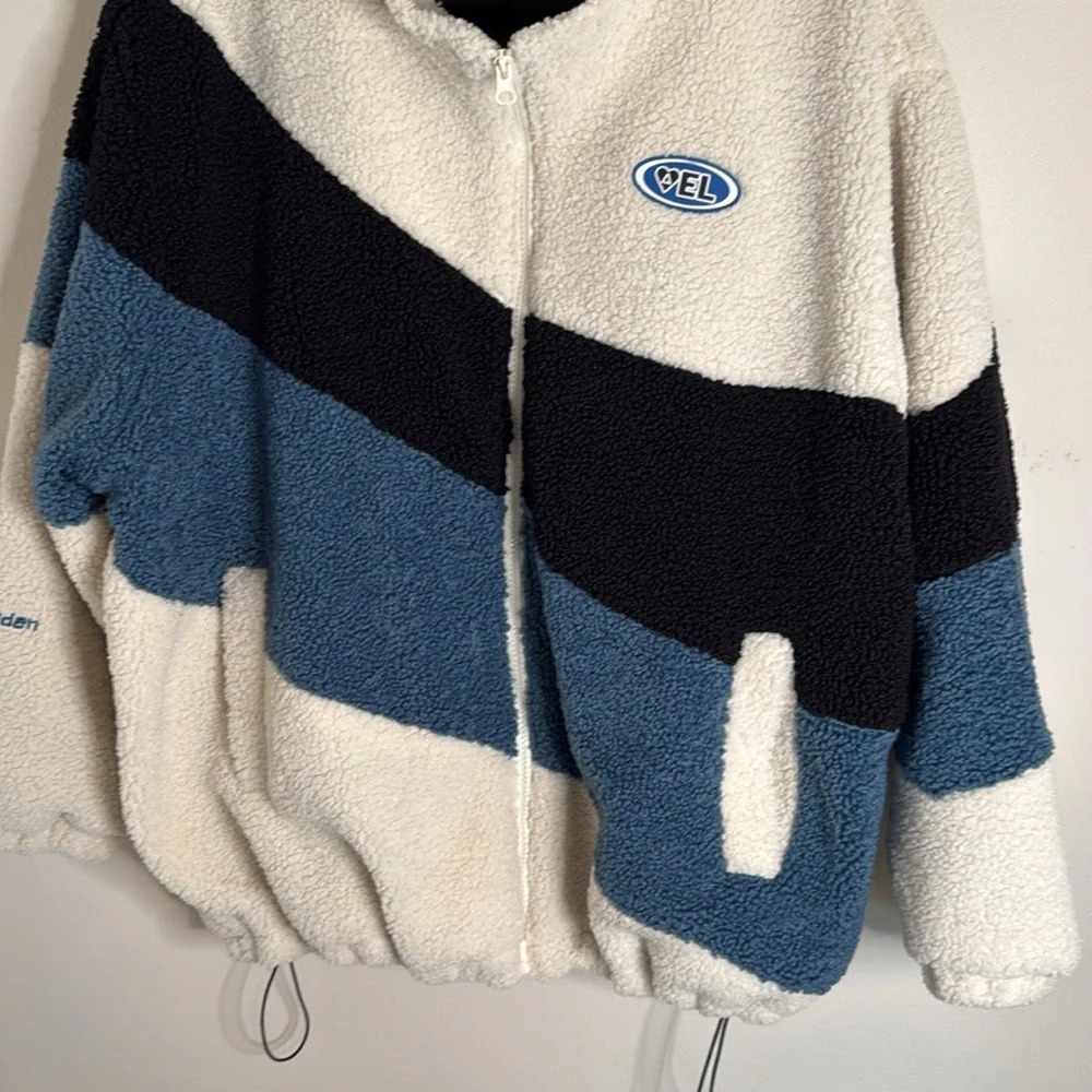 Aelfric Eden Three Color Patchwork Sherpa Coat Si… - image 4